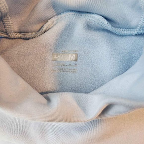 Nike Fit Dry Top Mock Turtleneck Womens Size Medium Light Blue Shirt Base Layer - Picture 2 of 6